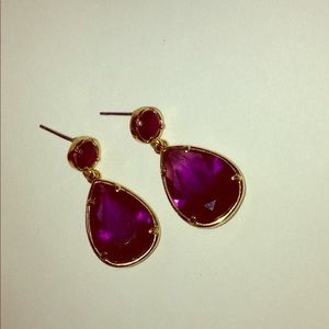 Dark purple dangle earrings